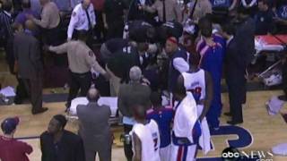 NBA PLAYER DETROIT PISTON RODNEY STUCKEY COLLAPSES ON SIDELINES [upl. by Urissa]