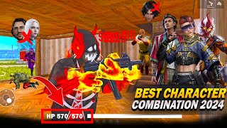 Top 4 Secret Best Character Combination 😱 For Free Fire BR Ranked amp CS Ranked FF Best Combination [upl. by Niahs]