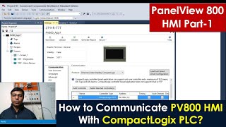 How to communicate Panelview 800 HMI with CompactLogix PLC Controllers via Ethernet 2711RT7THMI1 [upl. by Riabuz]