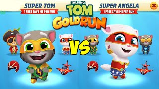 TALKING TOM GOLD RUN  SUPER TOM VS SUPER ANGELA🔥VERSUS MODE [upl. by Amrak16]