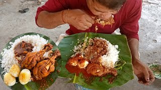 Spice Chicken Leg🍗 piece Curry Boil Egg With Rice eating RK village cooking [upl. by Esiahc358]