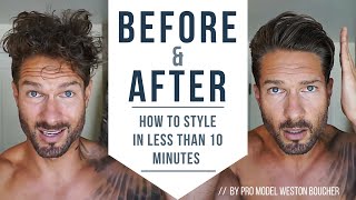 How To Style Men’s Hair Like A Pro In Less Than 10 Minutes  Hairstyle Tips by LA Model [upl. by Zeeba]