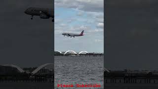 Plane Landing Over Potomac americanairlines avgeekoftheweek aviationdaily aviationlovers dca [upl. by Lissa532]