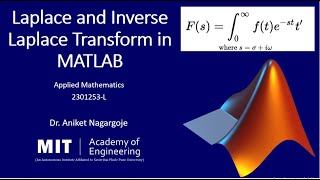 Laplace and Inverse Laplace in MATLAB matlabonline laplacetransformation matlabprogramming [upl. by Osnerol697]