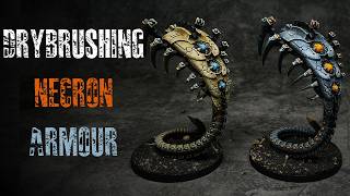 How To Drybrush Necron Armour Two Ways Cool Steel amp Warm Bone  Canoptek Wraiths [upl. by Livy]