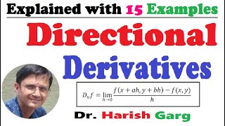 Directional Derivative and its Examples  15 Solved Examples [upl. by Rooker]