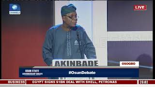 Osun Debate Pt6 Governorship Candidates Plan To Reduce Osuns Debt Profile [upl. by Dnartreb]