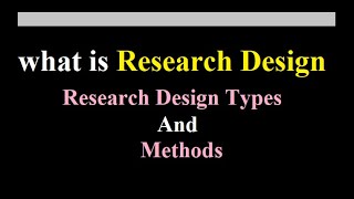 what is Research Design Research Design Types and Research Design Methods [upl. by Murial728]