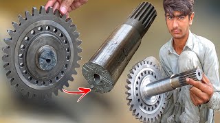 Engineering machine triaxial gear shaft assembly china gear broken by me skillfully repaired [upl. by Yv]