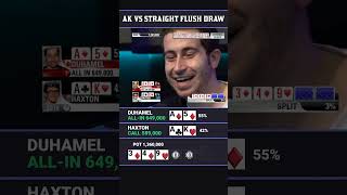 AK VS STRAIGHT FLUSH DRAW poker pokershorts [upl. by Deehahs]