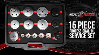 15 Piece Professional Oil Filter Removal Set  Motivx Tools [upl. by Pedaiah]