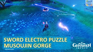 Sword Electro Puzzle Musoujin Gorge  Luxurious Chest  Genshin Impact [upl. by Lindsy]