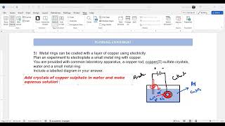 Metal rings can be coated with a layer of copper using electricity [upl. by Felix]