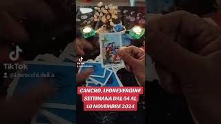 CANCROLEONE VERGINE SETTIMANA DAL 04 AL 10 NOVEMBRE 2024tarot videoshorts [upl. by Donata80]