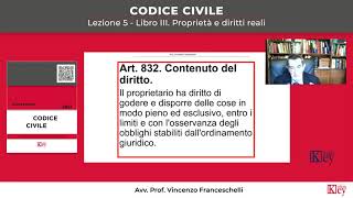 Codice civile  Lezione 5  Libro III Proprietà e diritti reali [upl. by Sorvats213]