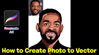 How to Create Photo Into Vector In Procreate Create Will Smith Illustration [upl. by Deyes]