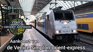 De Venice Simplonorientexpress Arriveert station Amsterdam Centraal Station [upl. by Kiel]