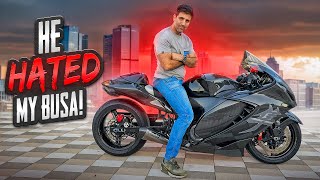 I MADE HIM RIDE MY 1600CC BUILT MOTOR BUSA AND HE LOVED IT [upl. by Ardnuhsed]