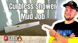 Curbless Shower Mud Job [upl. by Aketal]