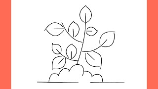 How to draw plant with branch step by step  easy draw plant [upl. by Boff]