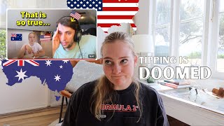 American in Australia reacts American service industry is INSANE [upl. by Ariamat]