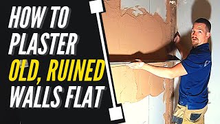 TRADE SECRETS How To Plaster OLD UNEVEN Walls FLAT amp PLUMB [upl. by Garges492]