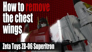 Zeta Toys ZB06 Superitron Superion How to remove the chest wings RockFX Reviews [upl. by Bocoj]