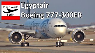 Egyptair Boeing 777300ER Close up passing and Takeoff from Berlin Brandenburg Airport [upl. by Daniels168]