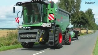 Fendt Mähdrescher  Getreideernte  Weizen mähen  Anlieferung zum Hafen  combine Harvester wheat [upl. by Inihor]