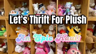 Lets THRIFT for Plushies • Webkinz Squishmallows Harry Potter Vintage Bears [upl. by Klarika]