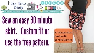 30 minute skirt  sew an easy stretch skirt in minutes [upl. by Editha177]