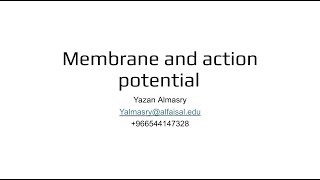 Cell Electrophysiology amp Action Potential  Yazan Almasry  FND 111 [upl. by Ysirhc]