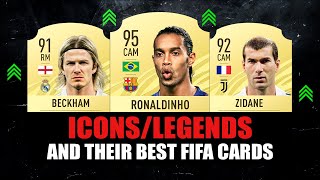 FIFA 22  ICONS AND THEIR BEST FIFA CARDS 😱🔥 ft Beckham Ronaldinho Zidane [upl. by Ameehs150]