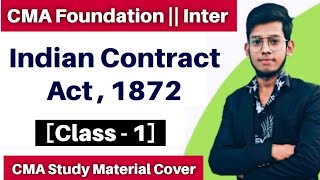 CMA Foundation Law  CMA Inter Law  Contract Act1872 class 1 [upl. by Gaile]