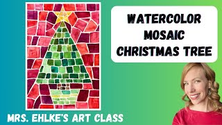 Mosaic Watercolor CHRISTMAS TREE [upl. by Esiuolyram970]