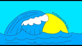 10302022  RFART419  How to Draw the Kanagawa Wave by Hokusai  Original [upl. by Kachine732]