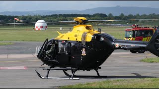 RAF Airbus H135 Juno Helicopter Taking Off From Glocestershire Staverton Airport [upl. by Worden]