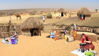 Desert Women Morning Routine Pakistan  Village Life Pakistan  Traditional Desert Village Food [upl. by Htebazie]