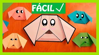 🐶 CARITA de PERRO de papel FÁCIL ✅  Cómo hacer un Origami de PERRO🐶 [upl. by Anavlis678]