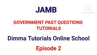 Government Online Tutorials for JAMB and WAEC Candidates JAMB Past Questions Revision government [upl. by Aihsemek]