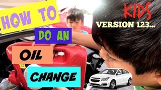 COOLEST WAY TO DO AN OIL CHANGE KIDS VERSION 123 [upl. by Hanafee268]