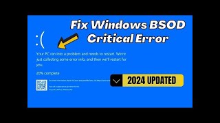 HOW TO FIX quotCRITICAL PROCESS DIEDquot BLUE SCREEN ERROR ON WINDOWS 10 amp 11 2024 GUIDE [upl. by Hameerak]