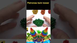 Building magnetic Petronas twin tower of tiny magnet balls satisfying magnet asmrtriggers asmr [upl. by Rolanda]