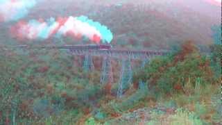 3D Video anaglyph  Mit Dampfg durch die Türkei  Steam train in Turky [upl. by Ellenaej]