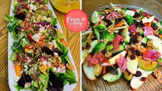 2 ENSALADAS Fáciles y Saludables con un toque FESTIVO Ideal para Navidad y Año Nuevo Cocina de Addy [upl. by Hilliard]