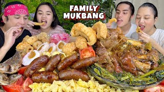 Filipino Breakfast and Pork Asado with Kangkong Mukbang Family Mukbang [upl. by Keri]