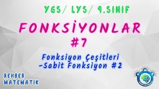 07Fonksiyonlar Sabit Fonksiyon2 KONU ANLATIM VE SORU ÇÖZÜMLERİ [upl. by Rosenstein]