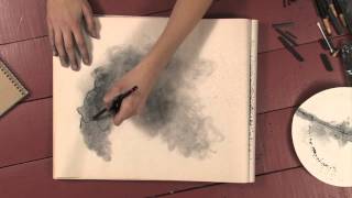 Drawing with charcoal  Charcoal dust drawings [upl. by Carlock985]