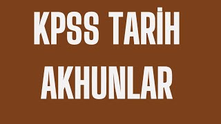 26KPSS TARİH 2026  Akhunlar Eftalitler 8GÜN tarih kpss [upl. by Willi12]