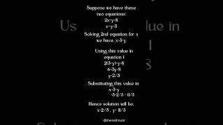 Master the Substitution Method in Seconds mathshorts equationsolving studysmart mathtricks [upl. by Coltin724]